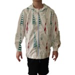 Trees Christmas Holiday Pattern Kids  Hooded Windbreaker