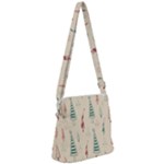 Trees Christmas Holiday Pattern Zipper Messenger Bag