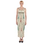 Trees Christmas Holiday Pattern Fitted Maxi Dress