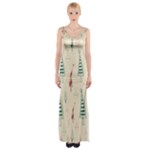 Trees Christmas Holiday Pattern Thigh Split Maxi Dress