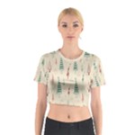 Trees Christmas Holiday Pattern Cotton Crop Top