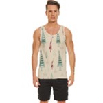 Trees Christmas Holiday Pattern Men s Wide Collar Tank Top