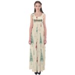 Trees Christmas Holiday Pattern Empire Waist Maxi Dress