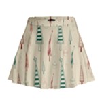 Trees Christmas Holiday Pattern Mini Flare Skirt