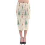 Trees Christmas Holiday Pattern Midi Pencil Skirt