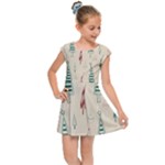 Trees Christmas Holiday Pattern Kids  Cap Sleeve Dress