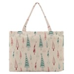 Trees Christmas Holiday Pattern Zipper Medium Tote Bag