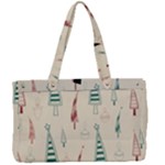 Trees Christmas Holiday Pattern Canvas Work Bag