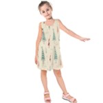 Trees Christmas Holiday Pattern Kids  Sleeveless Dress