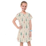 Trees Christmas Holiday Pattern Kids  Drop Waist Dress