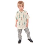 Trees Christmas Holiday Pattern Kids  Raglan T-Shirt