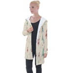 Trees Christmas Holiday Pattern Longline Hooded Cardigan