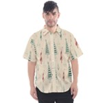 Trees Christmas Holiday Pattern Men s Short Sleeve Shirt