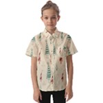 Trees Christmas Holiday Pattern Kids  Short Sleeve Shirt