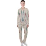 Trees Christmas Holiday Pattern Casual Jacket and Pants Set