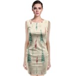 Trees Christmas Holiday Pattern Sleeveless Velvet Midi Dress