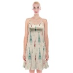 Trees Christmas Holiday Pattern Spaghetti Strap Velvet Dress