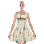 Trees Christmas Holiday Pattern Velvet Skater Dress