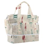 Trees Christmas Holiday Pattern Sports Shoulder Bag with Shoes Compartment