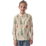 Trees Christmas Holiday Pattern Kids  Long Sleeve Shirt