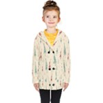 Trees Christmas Holiday Pattern Kids  Double Breasted Button Coat