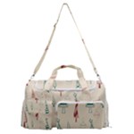 Trees Christmas Holiday Pattern Sports Gym Duffle Bag with Shoe Compartment