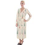 Trees Christmas Holiday Pattern Velvet Maxi Wrap Dress