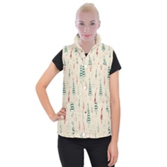 Trees Christmas Holiday Pattern Women s Button Up Vest from ArtsNow.com