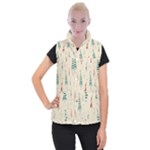 Trees Christmas Holiday Pattern Women s Button Up Vest