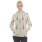 Trees Christmas Holiday Pattern Women s Hooded Pullover