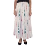 Trees Christmas Holiday Pattern Flared Maxi Skirt