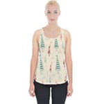 Trees Christmas Holiday Pattern Piece Up Tank Top