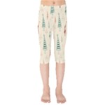 Trees Christmas Holiday Pattern Kids  Capri Leggings 