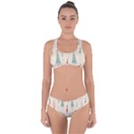 Trees Christmas Holiday Pattern Criss Cross Bikini Set