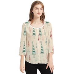 Chiffon Quarter Sleeve Blouse 