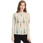 Trees Christmas Holiday Pattern Women s Long Sleeve Rash Guard