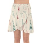 Trees Christmas Holiday Pattern Wrap Front Skirt