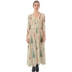 Trees Christmas Holiday Pattern Button Up Boho Maxi Dress