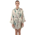 Trees Christmas Holiday Pattern Long Sleeve Satin Kimono