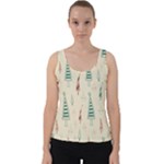 Trees Christmas Holiday Pattern Velvet Tank Top