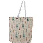 Trees Christmas Holiday Pattern Full Print Rope Handle Tote (Large)