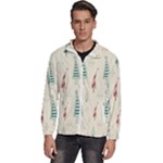 Trees Christmas Holiday Pattern Men s High Neck Windbreaker