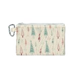 Trees Christmas Holiday Pattern Canvas Cosmetic Bag (Small)