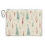 Trees Christmas Holiday Pattern Canvas Cosmetic Bag (XL)