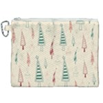 Trees Christmas Holiday Pattern Canvas Cosmetic Bag (XXL)