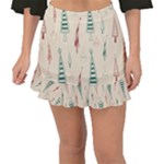 Trees Christmas Holiday Pattern Fishtail Mini Chiffon Skirt