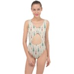 Trees Christmas Holiday Pattern Center Cut Out Swimsuit