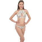 Trees Christmas Holiday Pattern Cross Front Halter Bikini Set