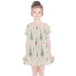 Trees Christmas Holiday Pattern Kids  Simple Cotton Dress