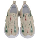 Trees Christmas Holiday Pattern Kids  Velcro No Lace Shoes